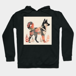 70s Norwegian Elkhound Vibes: Pastel Pup Parade Hoodie